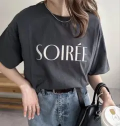 DISCOAT ディスコート　フロッキープリントTシャツ　ライトグレーのサムネイル