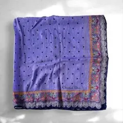 Christian Dior 紫 ドット柄 ハンカチ レディース