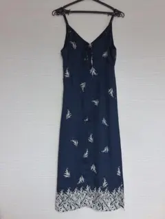SNIDEL 極美品 ラインフラワーキャミソールワンピース 花柄 ネイビー