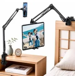 タブレット スタンド 寝ながら タブレット アーム 炭素スチール製 360°回転のサムネイル