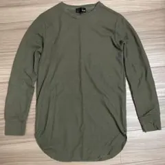 カーキ色 長袖カットソー　メンズ　Lサイズ