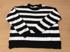 earthmusic&ecology モノトーン ボーダーニット