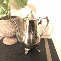 ❶ JAPAN ビンテージ アンティーク ポット 魔法瓶 銀 シルバー パール金属 エアーポット ポット ケトル 魔法瓶 保温 保冷 2.5L メタル