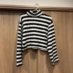 ZARA ボーダーケーブルニット