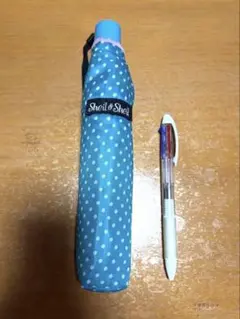 折りたたみ傘 青グリーン ドット 144g位