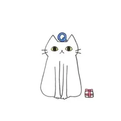 【1008】【白猫の絵】オリジナル手描きアナログイラスト原画　自作創作アート作品