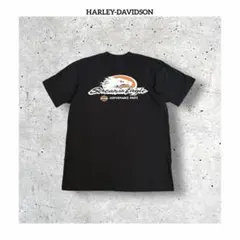 ハーレーダビッドソン 日本製 イーグル 鷲 プリント ロゴ 半袖 Tシャツ L
