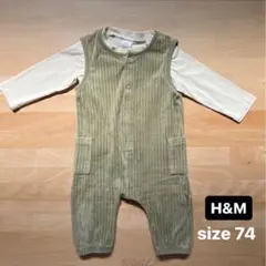 【オーバーオールセット/H&M】　コーデュロイ 長袖Tシャツ　70 80