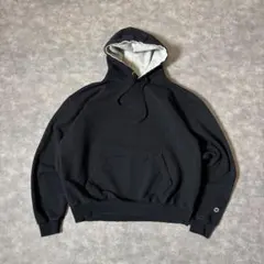 t*m様 Champion チャンピオン 無地 パーカー ブラック XL 前Vガ