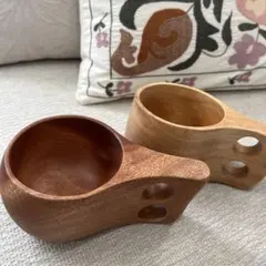 天然木マグカップセット（2個）250ml / 180ml