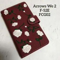 訳あり arrows We 2 F-52E 手帳型スマホケース 薔薇 35