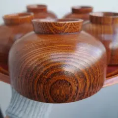 山中漆器】 栃 汁椀 5客セット 天然木 共箱付 - メルカリ