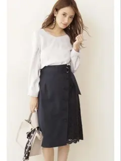 プロポーションボディドレッシング アシメレースタイトスカート