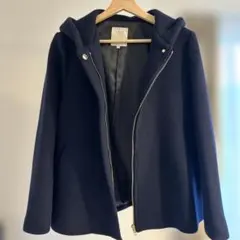 B:MING by BEAMS フード付きネイビーウールコート