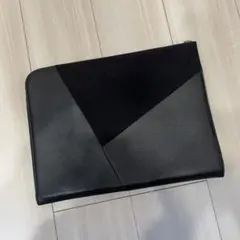 takeo kikuchi 黒 レザー クラッチバッグ