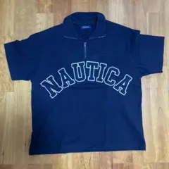 NAUTICA ハーフジップ 半袖シャツ ネイビーのサムネイル