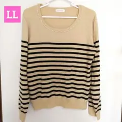 ビジュー付ボーダーニット