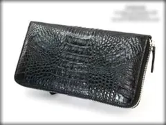 GAUDIE ガウディ ポロサス クロコダイル L字ファスナ財布 マットグレー
