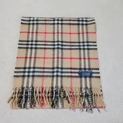 週末値下げ　バーバリー カシミヤ100% マフラー ノバチェック イングランド製