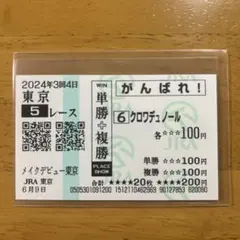 ムコ商品　クロワデュノール　メイクデビュー（新馬戦）　現地的中応援馬券 2026年最新】クロワデュノール 馬券の人気アイテム - メルカリ