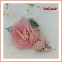 新品 ブローチ コサージュ  フォーマル くすみピンク パーティ 卒業式 入学式