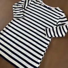 grove ボーダー柄 ひざ丈ワンピース Lサイズ