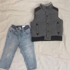 babyGap ダウンベストとH&Mデニムパンツセット 12-18ヶ月