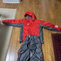 ROSSIGNOL スキーウェアセット 140 赤/グレー(グローブ付)