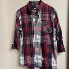 美品　X-LARGE エクストララージ 七分袖 チェック　　シャツ ロゴ　M