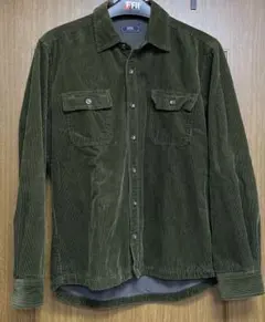 コードュロイ長袖シャツ　裏地フリース　サイズL