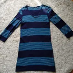 新品未使用 マリメッコ marimekko ネイビー ボーダー ワンピース marimekko（マリメッコ）の「◎marimekko / tiiaボーダー