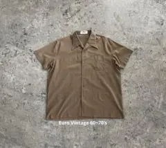 【60~70's】 Euro Vintage OPEN COLLAR SHIRT