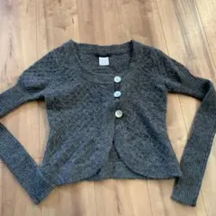 アルパカカーディガン　濃いグレー