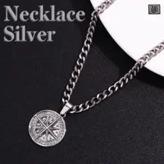 シルバー コインネックレス メンズ ステンレス 50cm チェーン ストリート
