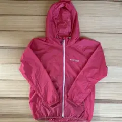 美品【モンベル】キッズ ピンク ウインドブラストパーカー|羽織り|