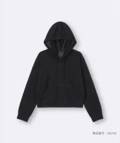 GU　ループヤーンフルジップパーカー　黒　XLのサムネイル