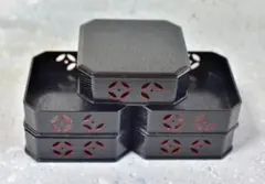 柿合わせ緑高五段　お重、菓子器【極上品】共箱