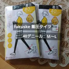 fukuske タイツ M~L ブラック 40デニール　2足組　着圧