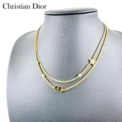 クリスチャンディオール Petit CD ダブル ネックレス プティ クリスタル