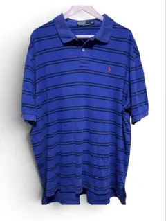 Polo by Ralph Lauren ボーダーポロシャツ XXL ブルーのサムネイル
