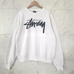 STUSSY スウェット　トレーナー　ホワイト　s 長袖　メンズ