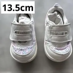 キッズスニーカー イフミー 13.5cm シューズ 花柄 白 ピンク 紫