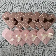 【バレンタイン】ハート型メッセージポケット 12個セット