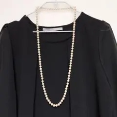 ホワイトパール風ビーズ ロングネックレス