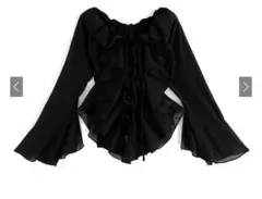 GRL シアーフリルカーディガン(ブラック）