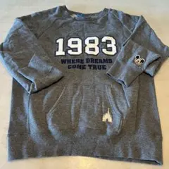 1983 スウェット ミッキー刺繍付き グレー　LL