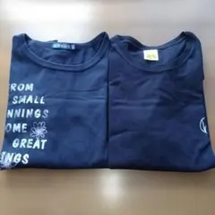 ダークブルー　長袖Tシャツ　Lee　ネイビー半袖Tシャツ　2点セット