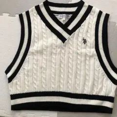 U.S. POLO ASSN. ケーブルニット ベスト Fサイズ