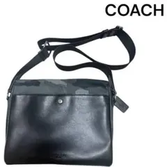 美品 COACH 迷彩 ショルダーバッグ　ブラック