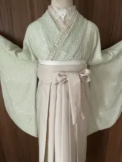 卒業式　レトロモダン❷点セットレース二尺袖着物、袴、